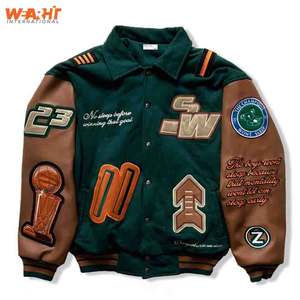 Vêtements pour hommes vestes universitaires en laine vestes de baseball Letterman en satin vestes universitaires bombardier personnalisées unisexes manches en cuir - Product Image 1