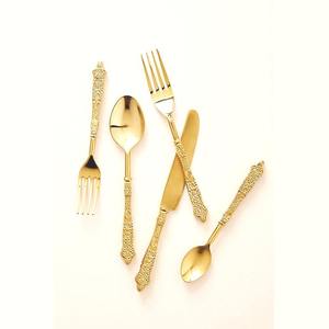 ชุดรับประทานอาหารสไตล์อเมริกัน5ชิ้นสูงเป็นมิตรกับสิ่งแวดล้อมสแตนเลสตกแต่งด้ามจับสีเขียวศิลปะการออกแบบสีเงินสำหรับปาร์ตี้ - Product Image 5