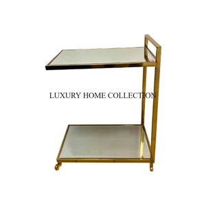 Durable and Elegant Design Metal 2 Tier Serving <b>Trolley</b> with Robust Construction for Long-lasting Performance - Product Image 3