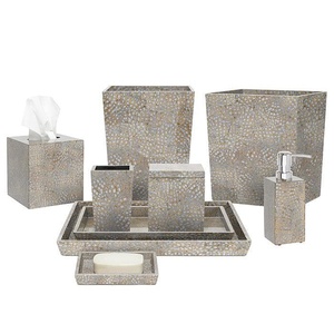 Top vente carré nacre incrustation oeuf mosaïque boîte à mouchoirs décor Table conception personnalisée à la main au Vietnam usine - Product Image 3