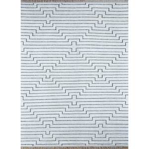 Alfombras de Seda de Bambú Tejidas a Mano Contour Ivory Pdbs-18 con Patrón Geométrico para Uso Doméstico - Product Image 1