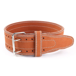 เข็มขัดพยุงเอวสำหรับยกน้ำหนัก ทำจากหนังวัว พร้อมหัวเข็มขัดโลหะ - เข็มขัดยกน้ำหนักสำหรับผู้ชาย ป้องกันอย่างมืออาชีพ - Product Image 1