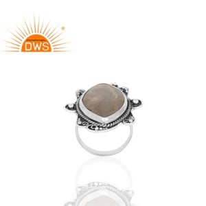 Anillo apilable de plata de ley con Luna de arcoíris natural, joyería personalizada - Product Image 2