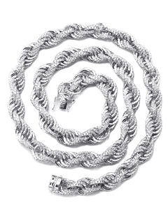 Cadena cubana Mariner de Plata de Ley 925 Iced Hip Hop Puff para declaración de moda de lujo unisex de La India - Product Image 1