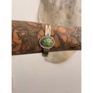 Danny Henio Sonoran Gold Turquoise & Sterling <b>Silver</b> Fashion <b>Cuff</b> <b>Bracelet</b> - Product Image 2
