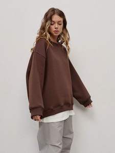 Ropa de moda de Otoño de gran tamaño para mujer de manga larga cuello redondo Casual Pullover Top sudadera sudaderas con capucha - Product Image 6