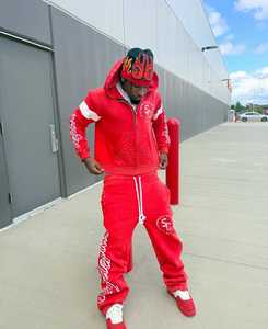 ชุดวอร์มแฟชั่นสำหรับผู้ชายชุดเสื้อฮู้ดและกางเกงปรับแต่งได้ - Product Image 5