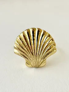 Heavy Duty Solid Brass Napkin Holder Great for Luxury Dining Sets Floral Brass Napkin Ring at Affordable Price - Product Image 6