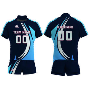 ชุดเครื่องแบบรักบี้ชุดเสื้อเจอร์ซีย์100% ผ้าโพลีเอสเตอร์แบบแห้งเร็วออกแบบได้ตามต้องการโลโก้และปักสไตล์รักบี้ - Product Image 2