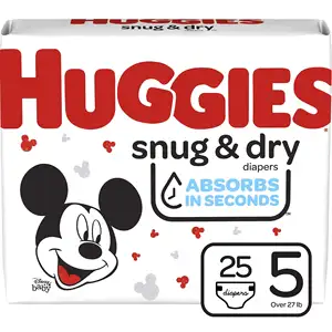 Huggies Little Snugglers Baby Diapers, Size 5, 92 Ct