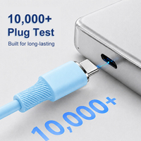 Cable de Datos de Silicona Tipo C a Tipo C de 1M (Azul Cielo), Cable de Datos de Silicona Tipo C a C de Carga Rápida de 100W 5A, Cable Magnético