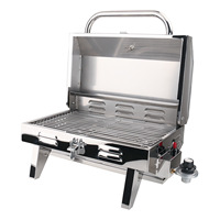 Grill de bateau en acier inoxydable 304, grilles marines avec support pour porte-canne, poignée résistante à la chaleur, barbecue au propane portable pour bateaux, fabriqué en Chine
