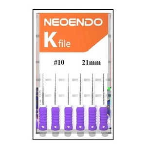 NeoEndo K Limas 21mm (Paquete de 6) Limas de Mano Dentales Endodónticas - Product Image 1