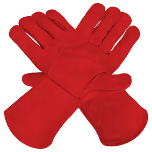 Guantes de soldadura de cuero dividido de piel de vaca de alta resistencia Guantes de seguridad de protección personal Características resistentes a chispas ignífugas para - Product Image 2