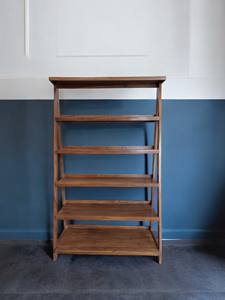 Contemporary Stylish Modern Teakwood Bookrack Solid Iron Wooden Cabinet for Home Office Dining Living Room Storage Display for - Product Image 2