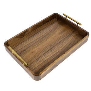 Plateau de service en bois de manguier de conception minimaliste Plateau de nourriture fait à la main élégant pour la maison et le restaurant Plateau de service décoratif - Product Image 6