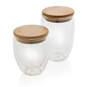 Ensemble de 2 verres en bambou borosilicate personnalisés, vaisselle haut de gamme pour le merchandising - Product Image 4