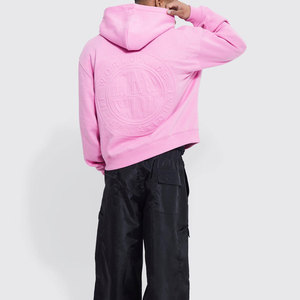 Sudadera de lana de gran tamaño de alta calidad para mujer logotipo personalizado 3D estampado en relieve ropa de calle Sudadera con capucha para otoño - Product Image 2