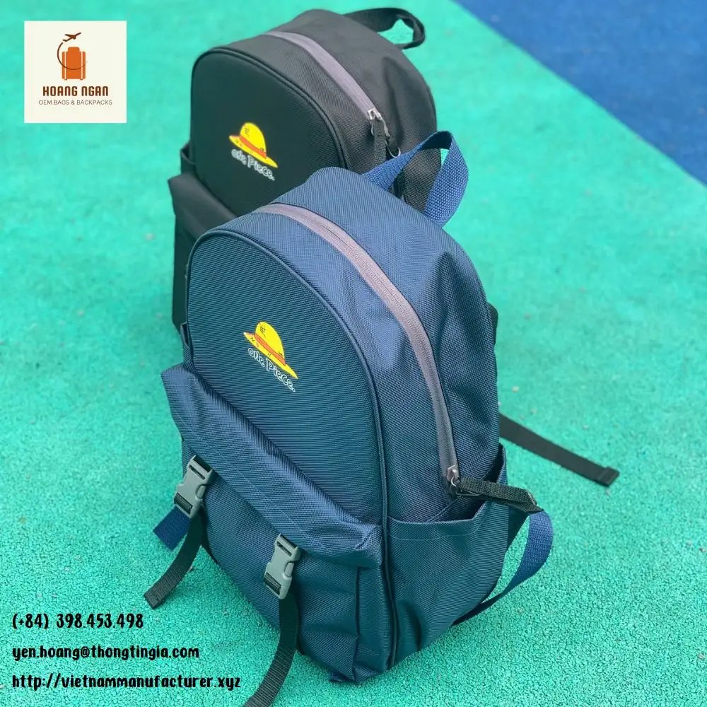 High Quality Black Blue Color 39X25X13 CM Basic student backpack School bag for student Made in Vietnam