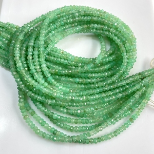 Venta al por mayor facetado Rondelle forma crisoprasa cuentas verdes naturales para la fabricación de joyas - Product Image 2