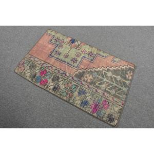 Turkish Rug, 1.9x3.1 ft Vintage Rug, <b>Red</b> Blue Bordered <b>Wool</b> Rug - Product Image 2