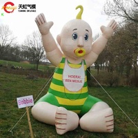 Modèle de bébé gonflable personnalisé de 3m/4m/5m/6m de haut, adorable personnage de dessin animé avec sucette, modèle néerlandais pour décoration