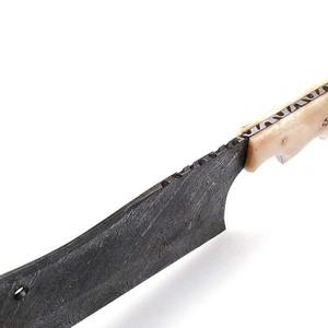 Couteau de cuisine professionnel de haute qualité en acier Damas serbe, hachoir, lame en acier au carbone ultra-affûtée, étui en cuir - Product Image 3