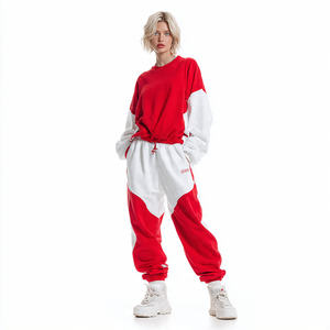Crop Drop Shoulder Winter Streetwear Sweatshirts Women Wide Leg Cargo Sweatpants <b>Jogger</b> Set <b>Cropped</b> Baggy Tracksuit - Product Image 3
