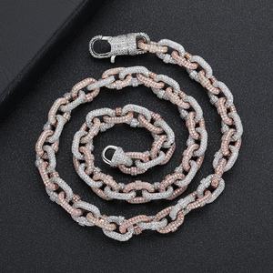 20 MM Miami Cuban Chain Necklace Iced Out moissanite Diamond Silver / rose Gold Plated Necklace Fashion Jewelry for Party - Product Image 1