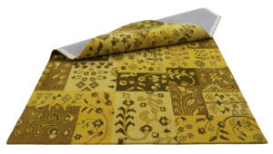 Tapis d'intérieur en laine à poils moyens, fait main, écologique, vert olive et marron, motif floral botanique luxueux et de style transitionnel - Product Image 6