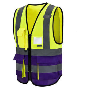 Vêtements de travail haute visibilité personnalisés jaune/orange gilet réfléchissant pour la sécurité des travailleurs de la construction de la circulation avec logo - Product Image 3