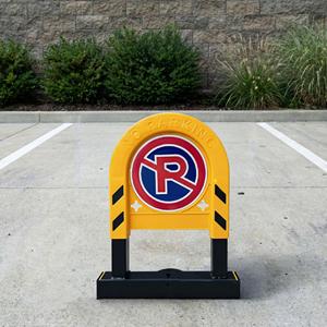 Barrière de stationnement en acier verrouillable de 50 cm, pliable en U, pour abri de voiture extérieur, avec motif imprimé - Product Image 2