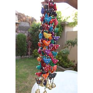 Traditional Indian 30 Tola Birds Bells Chickens Chicks Garden Christmas <b>Wall</b> Hanging Decoration - Product Image 6