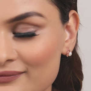 Boucles d'oreilles perlées en or rose - Product Image 1