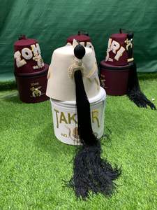 Étuis en tissu personnalisés de haute qualité étui blanc Fez avec perles de broderie de régalia maçonnique décor d'épingle de sûreté tous les Types de badges inclus - Product Image 4