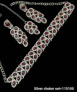 Indian Traditional Kundan Silver Plated <b>Jewellery</b> <b>Set</b> and Copper Necklace <b>Set</b> for <b>Women</b> & Girl Indian Accessories Jewlery <b>Women</b> - Product Image 2