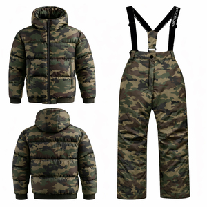 Combinaison d'hiver camouflage pour homme personnalisée 2026, veste matelassée à capuche avec pantalon de ski assorti - Product Image 1