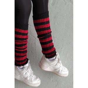 Leggings a strisce rosse nere