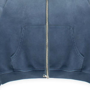 2024 nouveaux hommes mode fermeture éclair Baggy Fit sweat à capuche Logo personnalisé soleil délavé sweat à capuche - Product Image 6