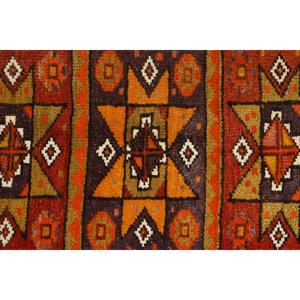 Tapis vintage 1,2 x 3 pieds, tapis turc en laine à imprimé animalier orange - Product Image 5