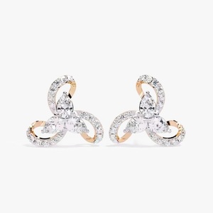 Boucles d'oreilles en diamant élégantes pour femmes en or jaune 18 carats, bijou raffiné - Product Image 4