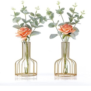 Vases à fleurs décoratifs de table de bureau extensibles en fer de haute qualité pour la maison et le mariage au bureau - Product Image 5