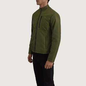 Veste matelassée légère en satin vert Elliot, style streetwear décontracté, à capuche, col montant, fermeture éclair, du XS au 5XL, pour le printemps et l'automne - Product Image 2