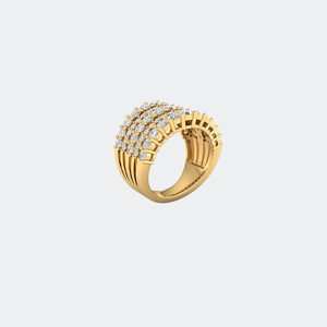 3.10CTW Round Cut Prong Set Multi Row <b>Statement</b> <b>Ring</b> - Product Image 4