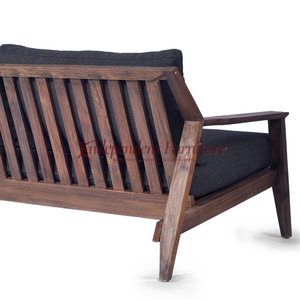 Modern Minimalist Rustic Brown Teak <b>Outdoor</b> <b>Sofa</b> with Sunproof Cushion for Home Living and Hotel Patio Use - Product Image 5