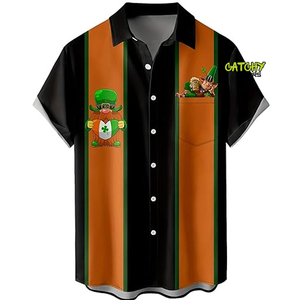 เสื้อเชิ้ตชายหาดฮาวายสำหรับผู้ชาย, เสื้อถักระบายอากาศได้ดีแขนสั้นแนวสตรีททรงหลวมพอดีตัวดีไซน์ฮาราจูกุ3D - Product Image 1