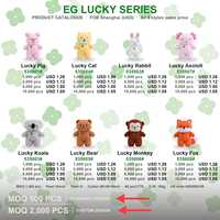 Série Lucky, mini jouets en peluche en velours perlé de 13 cm, 8 styles : cochon, chat, lapin, axolotl, koala, ours, singe, renard, cadeau pour enfants