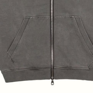 2025 Logo personnalisé broderie éponge française sweat à capuche uni recadrée coton respirant pleine fermeture éclair à capuche pour hommes meilleure qualité à capuche - Product Image 4