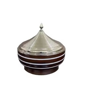 Buffet calentador de alimentos contenedor titular plato de frotamiento cazuela olla Color dorado Metal tapa de acero inoxidable ollas calientes llegada caliente - Product Image 4