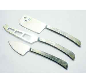 Juego de Cubiertos de madera de acacia clásico de alta calidad de 3 uds con mango de galvanizado elegante Tabla de quesos para uso doméstico en Hotel o restaurante - Product Image 4